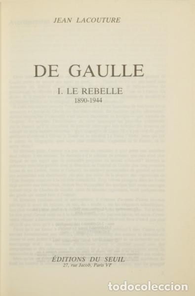 Libros: LACOUTURE. (Jean) - DE GAULLE. [3 VOLS.] - Foto 2