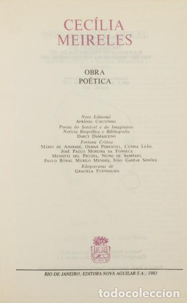 Libros: MEIRELES. (Cec&iacute;lia) - OBRA PO&Eacute;TICA. - Foto 2