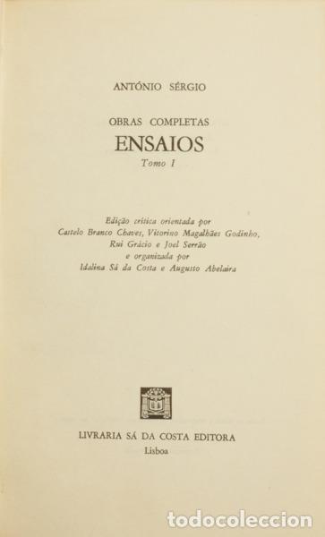 Libros: ANT&Oacute;NIO S&Eacute;RGIO. - ENSAIOS. [8 VOLS.] - Foto 2