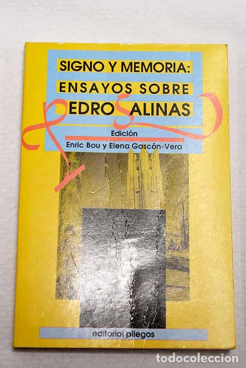 Libros: Signo y memoria, ensayos sobre Pedro Salinas
