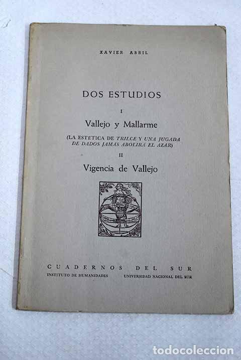 Libros: Dos estudios: Abril, Xavier.- Abril, Xavier