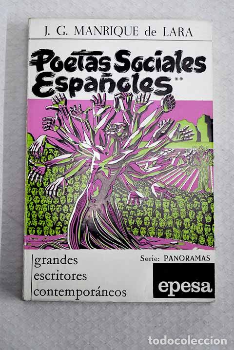 Libros: Poetas sociales espa&ntilde;oles.- Manrique de Lara, Jos&eacute; Gerardo