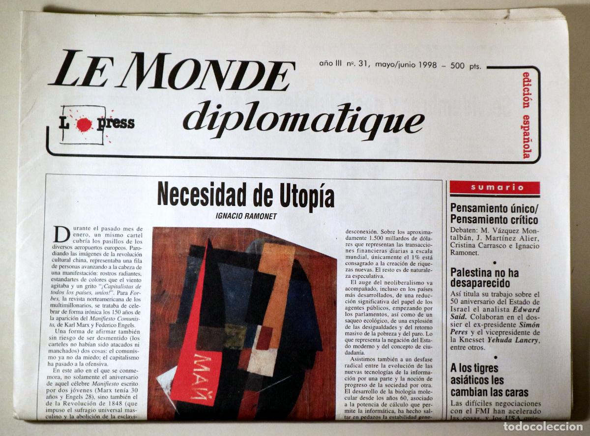 Libros: LE MONDE diplomatique N&ordm; 31 - Paris 1998 - Ilustrado - Edici&oacute;n espa&ntilde;ola