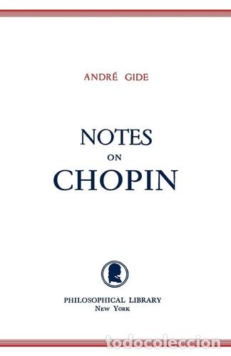 Libros: Notes on Chopin - Andre Gide - Foto 1