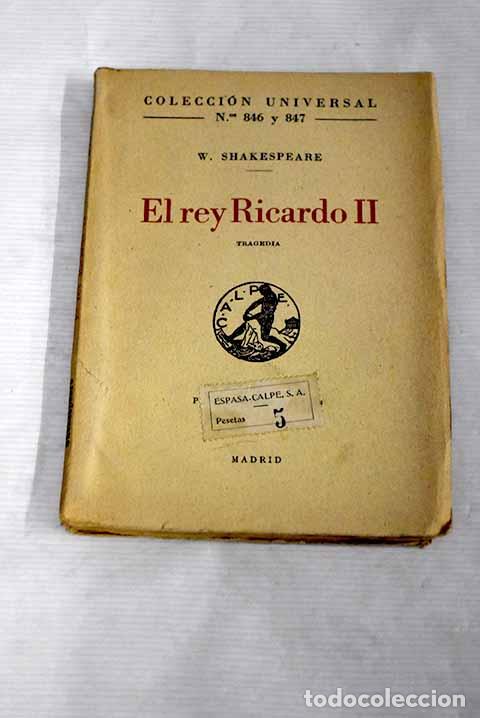 Libros: El rey Ricardo II: tragedia.- Shakespeare, William