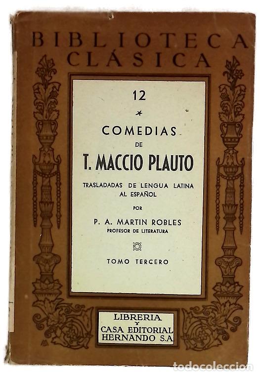 Livros em segunda m&atilde;o: Comedias Tomo Tercero - Plauto, Tito Maccio