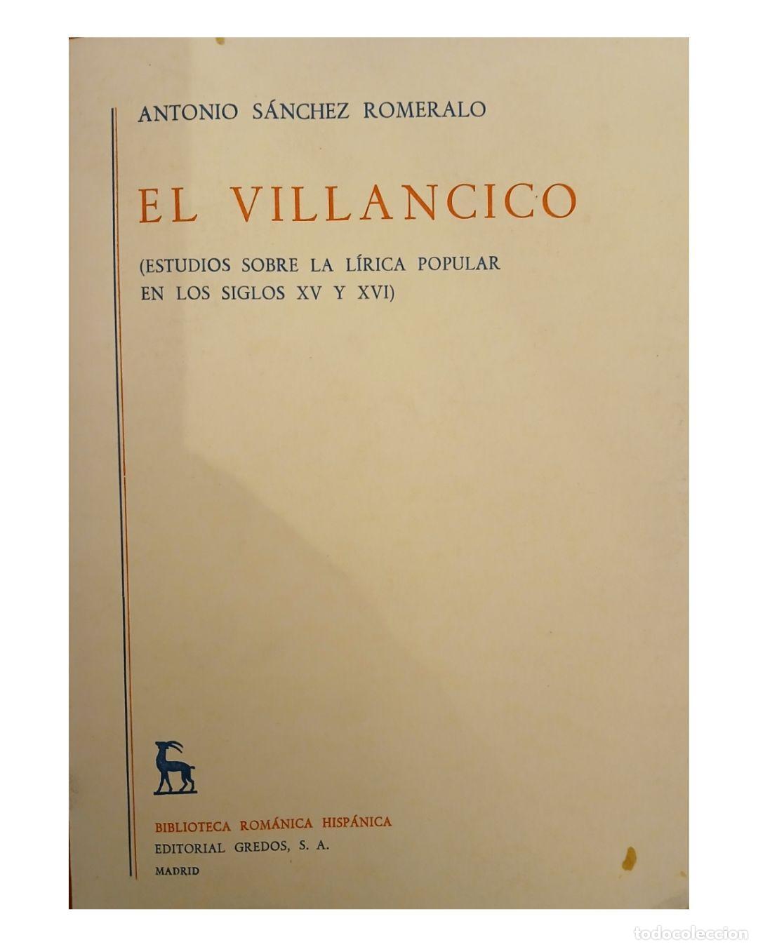 Livros em segunda m&atilde;o: El Villancico. - Antonio S&aacute;nchez Romeralo.