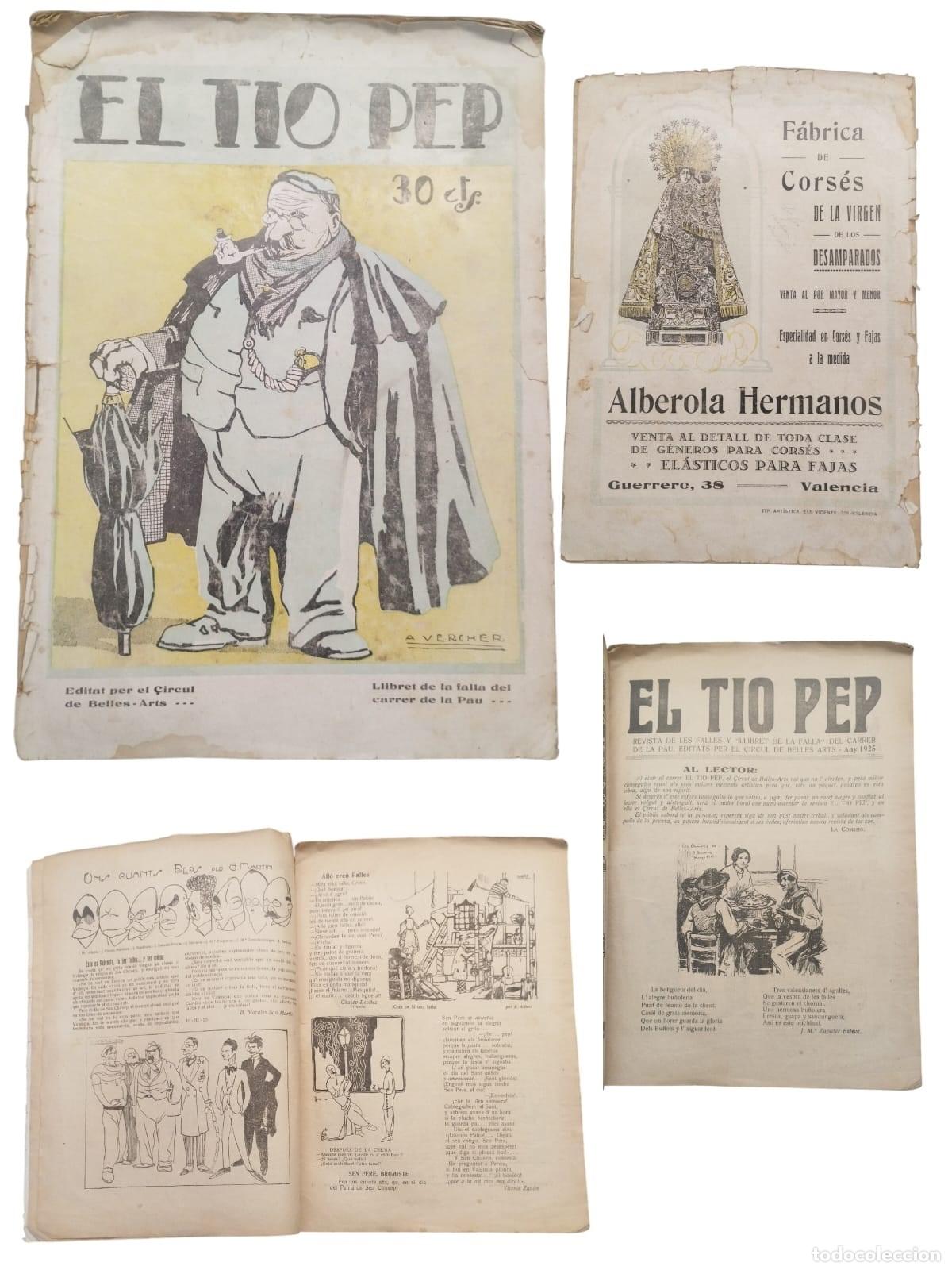 Libri di seconda mano: EL T&Iacute;O PEP. Llibret de Falla 1925 - EL TIO PEP - Calle de la Paz - Portada de VERCHER - C&iacute;rculo... -