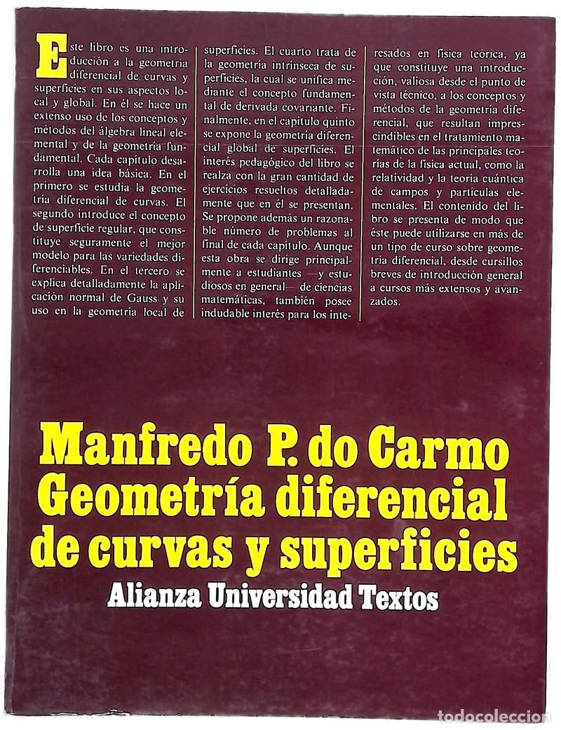 Libros: Geometr&iacute;a diferencial de curvas y superficies