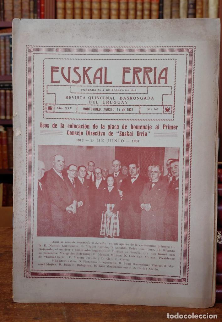 Libros: EUSKAL ERRIA. Revista quincenal baskongada del Uruguay. A&ntilde;o XXV. Num 767. - Revista