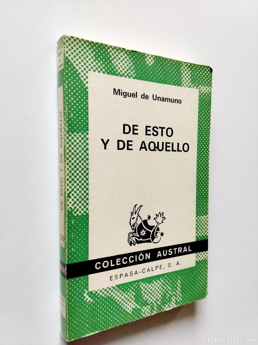 Livros em segunda m&atilde;o: Miguel de Unamuno - De esto y de aquello