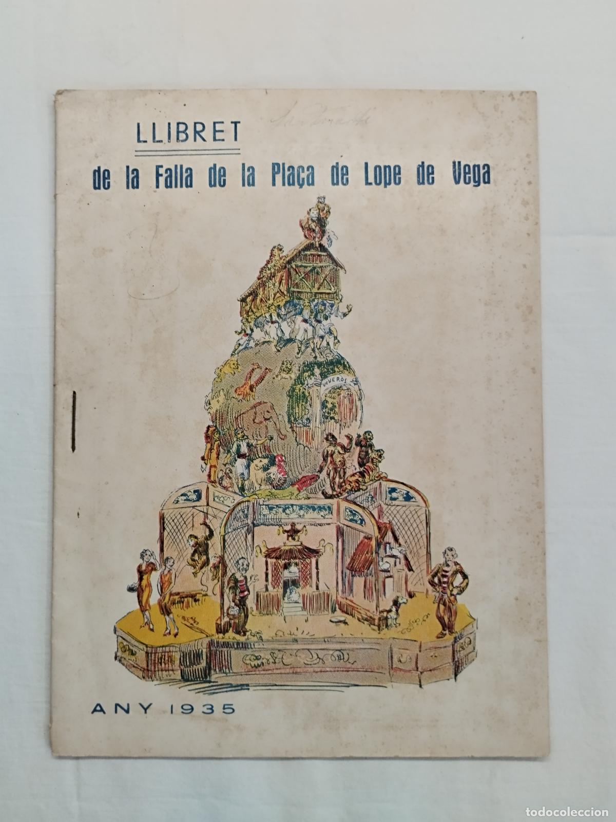 Libri di seconda mano: LLIBRET DE FALLA DE LA PLA&Ccedil;A LOPE DE VEGA. 1935 - Sin autor