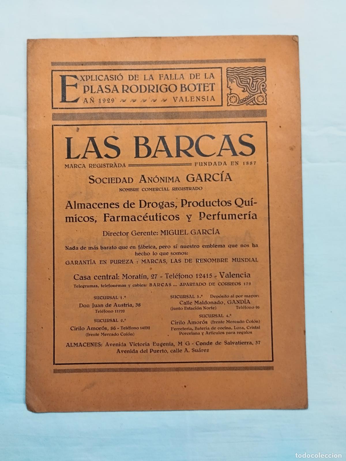 Libros: LLIBRET DE FALLA : PLAZA RODRIGO BOTET 1929 VALENCIA - Sin autor