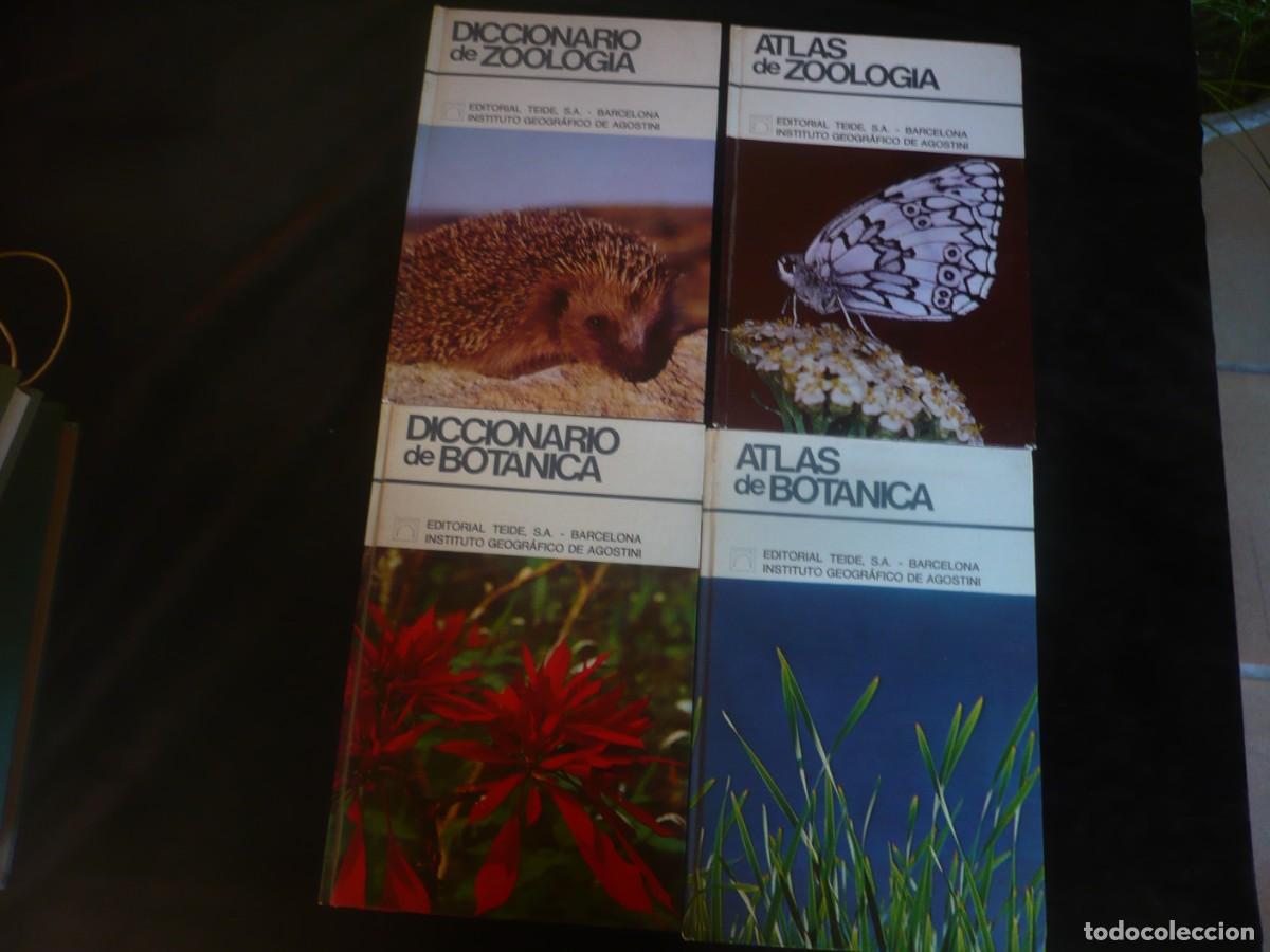Libros: atlas de zoologia y atlas de botanica + diccionario de zoologia y diccinario de botanica