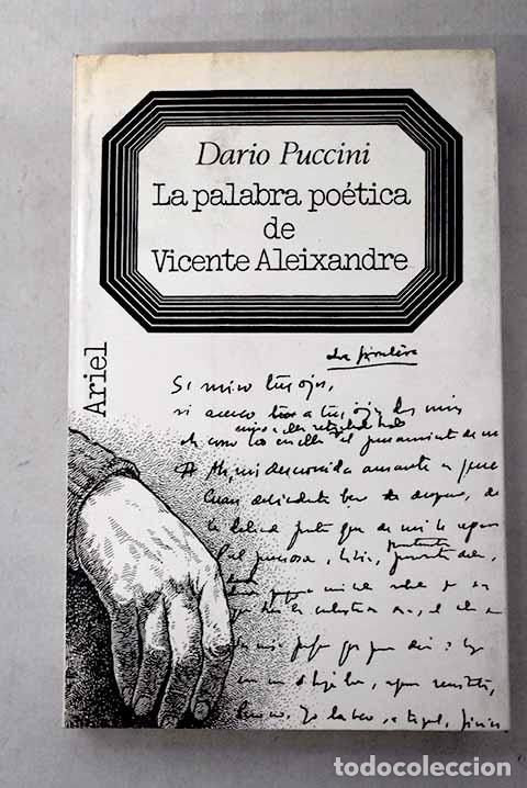 Libros: La palabra po&eacute;tica de Vicente Aleixandre.- Puccini, Dario