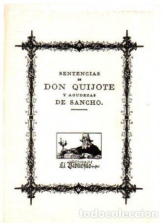 Libros: Sentencias de Don Quijote y agudezas de Sancho - Cervantes Saavedra, Miguel de