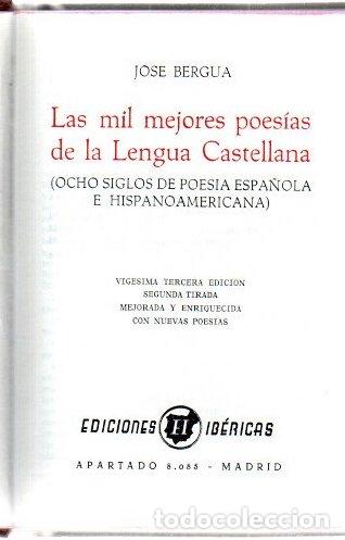Libros: Las mil mejores poes&iacute;as de la lengua castellana - Bergua, Jose