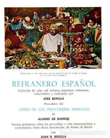 Libros: Refranero espa&ntilde;ol. Colecci&oacute;n de ocho mil refranes populares ordenados, concordados y explicados. Pre