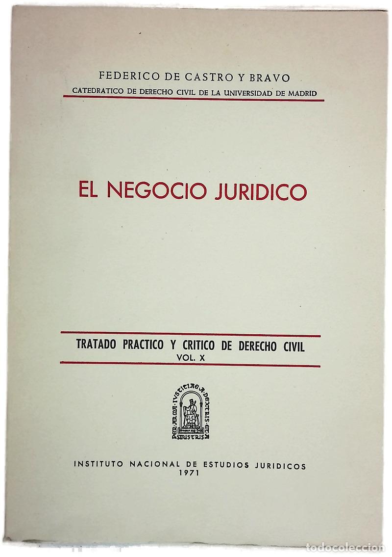 books: El negocio jur&iacute;dico - Castro y Bravo, Federico de