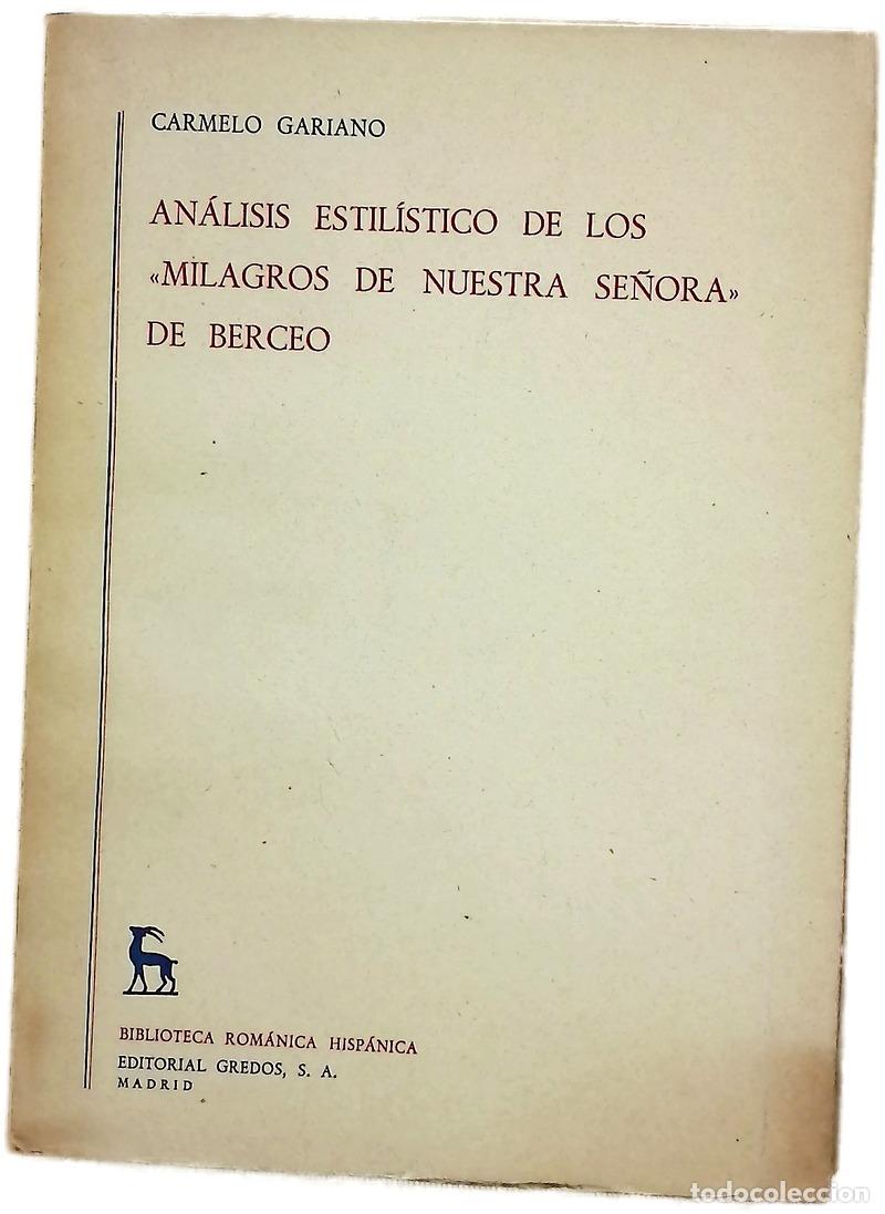 Libros: An&aacute;lisis estil&iacute;stico de los milagros de nuestra se&ntilde;ora de Berceo