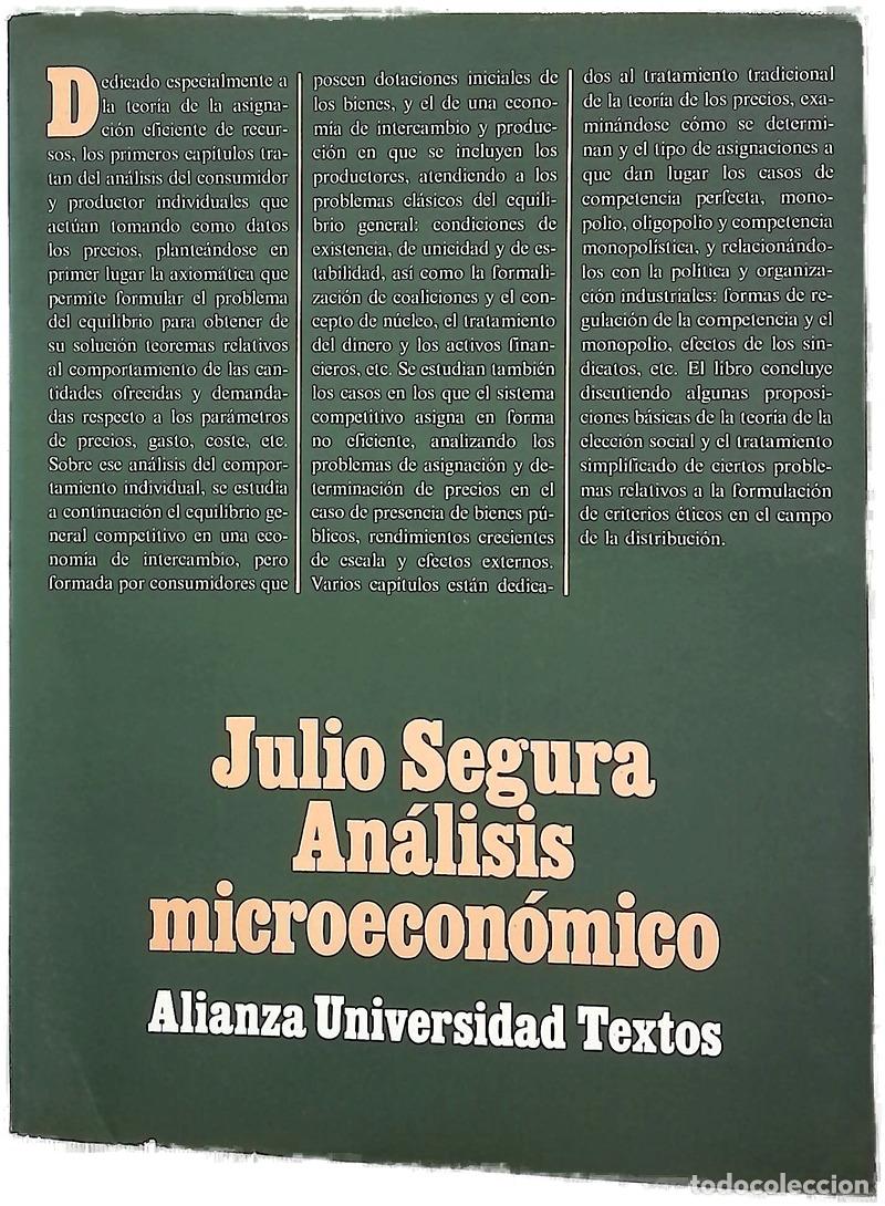 Livros em segunda m&atilde;o: An&aacute;lisis microecon&oacute;mico - Segura, Julio