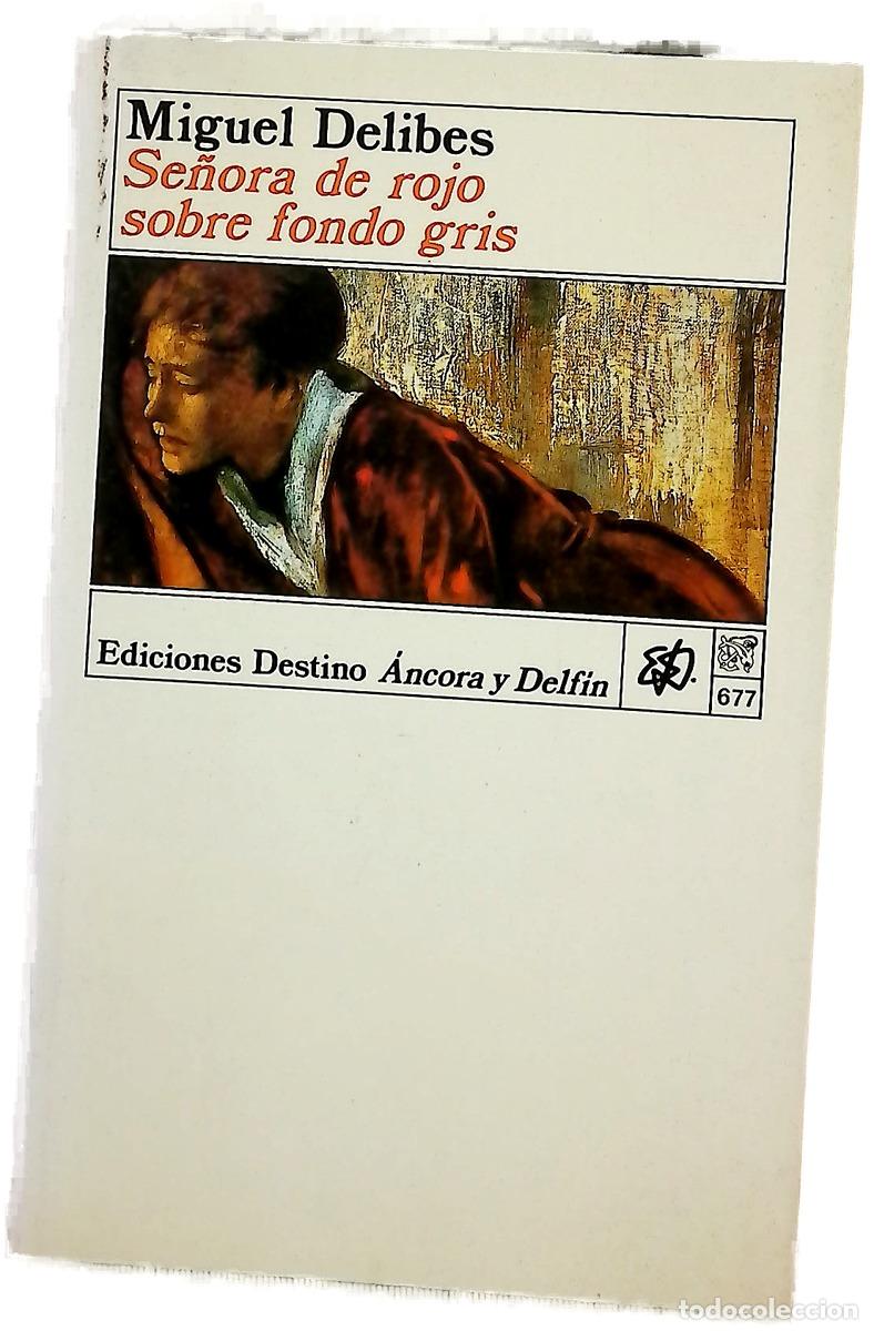 books: Se&ntilde;ora de rojo sobre fondo gris