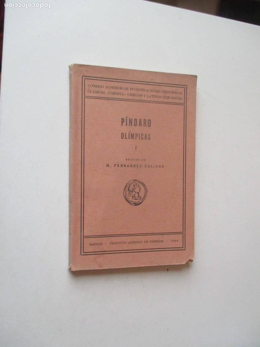Libros: P&Iacute;NDARO OL&Iacute;MPICAS Tomo I W40294