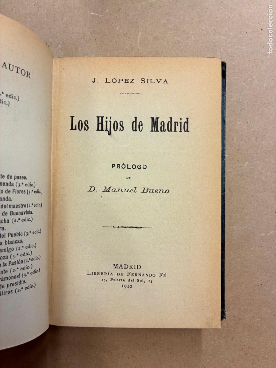 Libros: LOS HIJOS DE MADRID. - J. L&Oacute;PEZ SILVA.