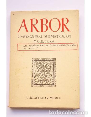 Livres: Arbor. Revista general de investigaci&oacute;n y cultura. Julio-Agosto, 1943. n&ordm; 79-80 - AUTORES VARIOS