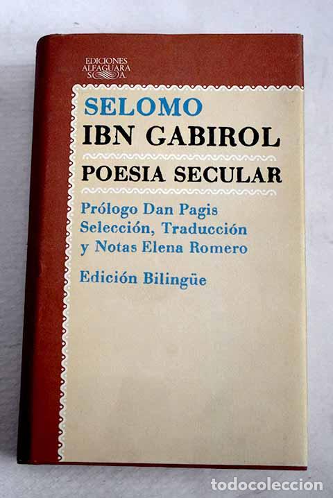 Livres: Poes&iacute;a secular: Ibn Gabirol, Selomoh b. Yehudah.- Ibn Gabirol, Selomoh b. Yehudah