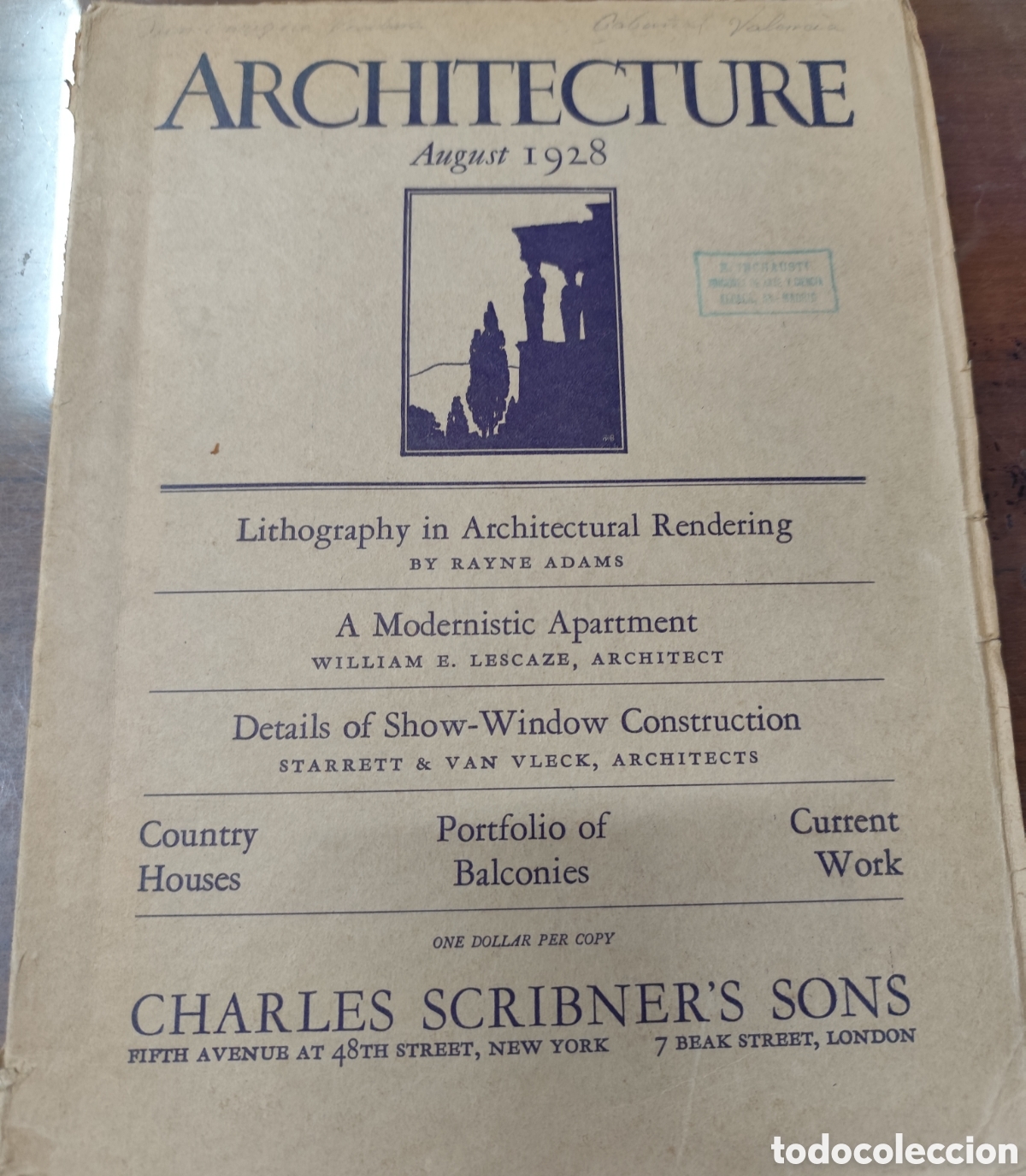 Libros: ARCHITECTURE Vol. LVIII . August 1928. Arquitectura