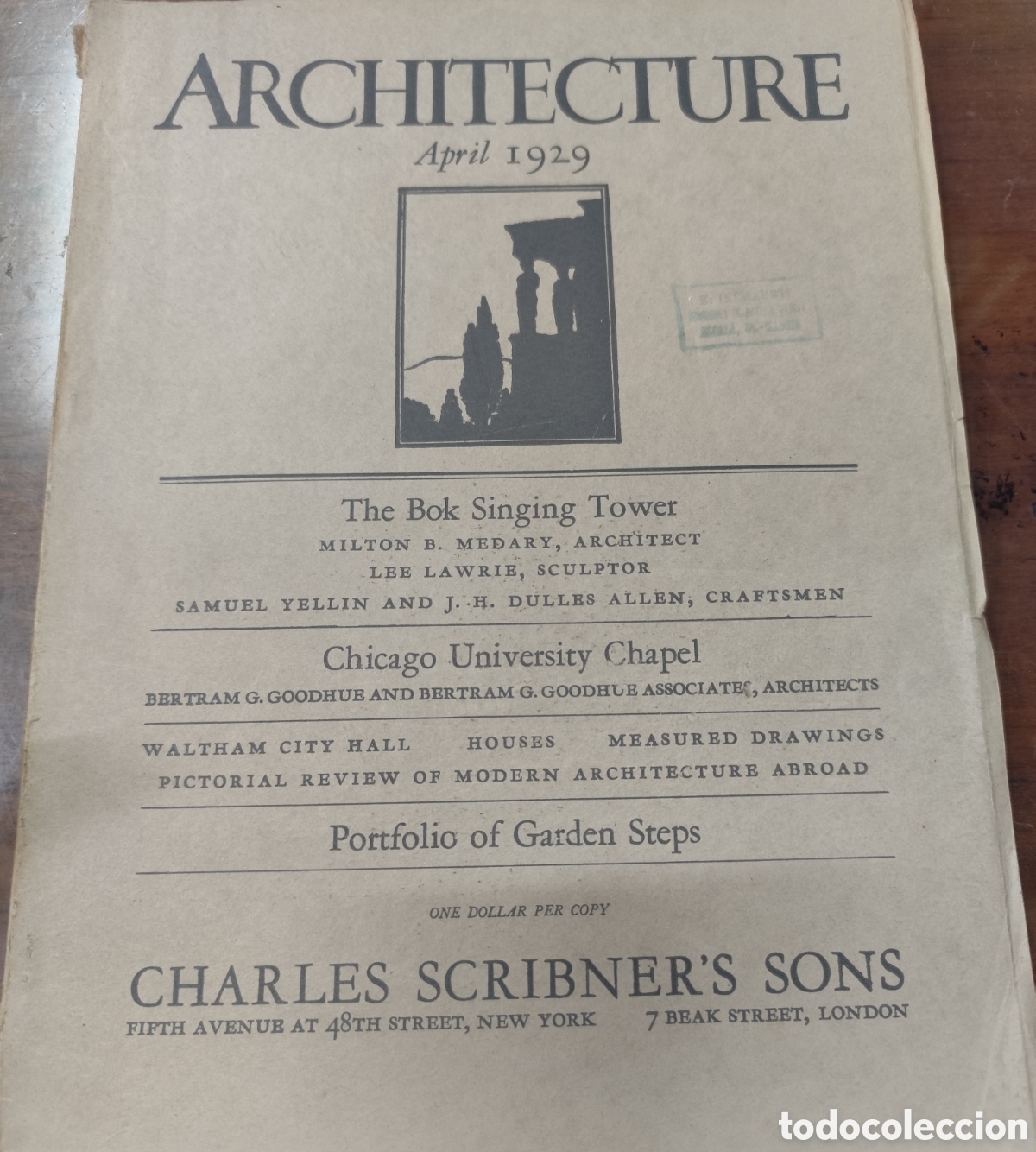 Libros: ARCHITECTURE Vol. LIX n&ordm; 4. April 1929. Arquitectura