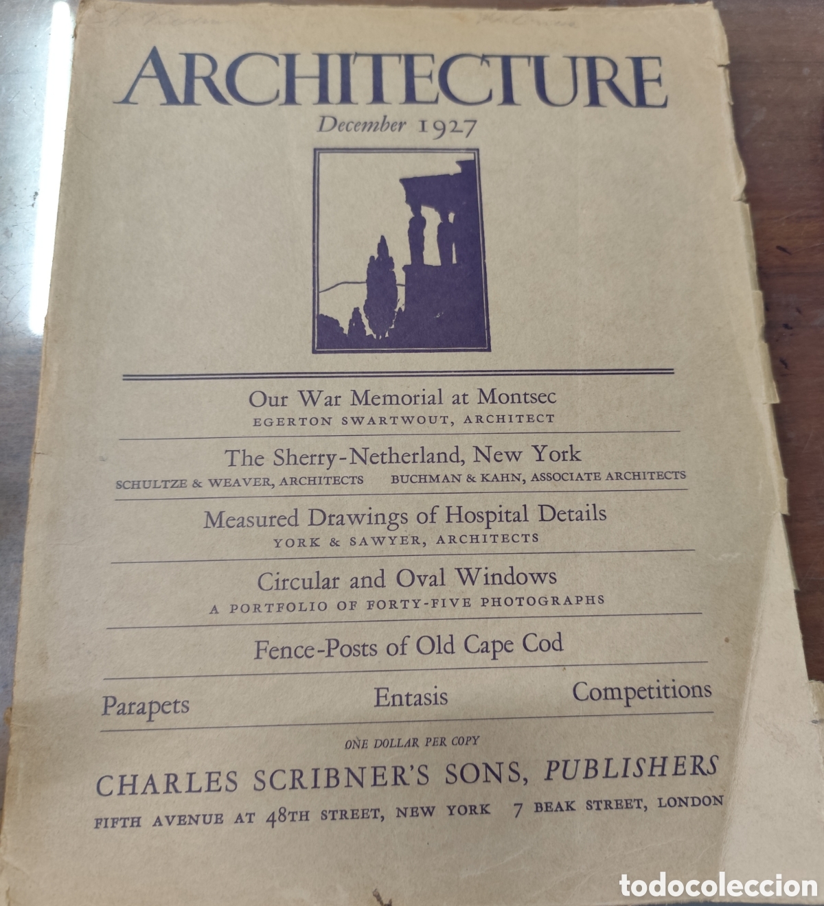 Libros: ARCHITECTURE Vol. LVI n&ordm; 6. december 1927. Arquitectura