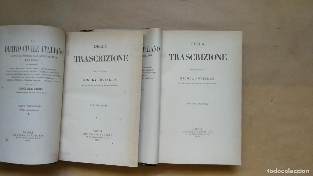 B&uuml;cher: Della trascrizione. 2 Vol. - Nicola Coviello