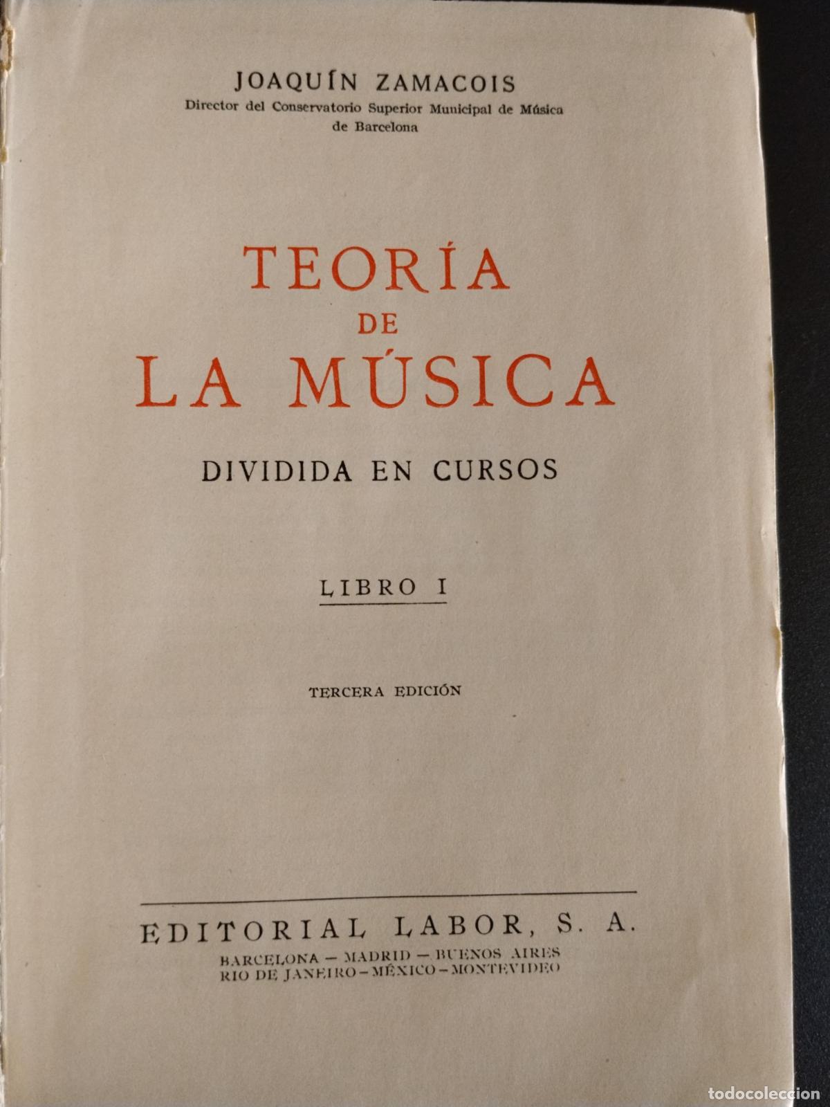 Libros: Teor&iacute;a de la m&uacute;sica dividida en cursos &ndash; Libro I - Joaqu&iacute;n Zamacois