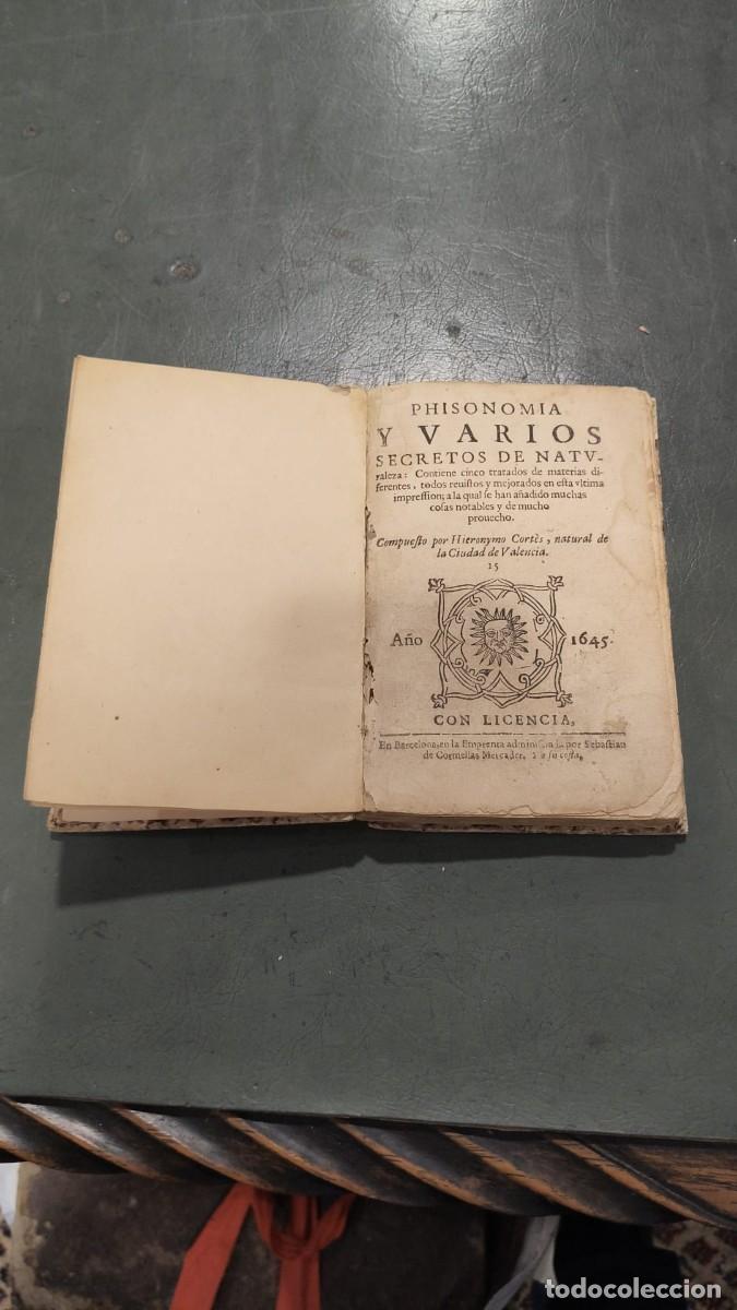 Libros: CORT&Eacute;S. (Jer&oacute;nimo) - PHISIONOMIA Y VARIOS SECRETOS DE NATVRALEZA: - Foto 9