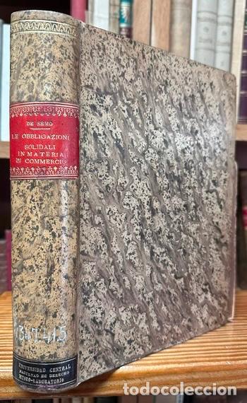 Libros: LE OBBLIGAZIONI SOLIDALI IN MATERIA DI COMMERCIO - SEMO, Giorgio de
