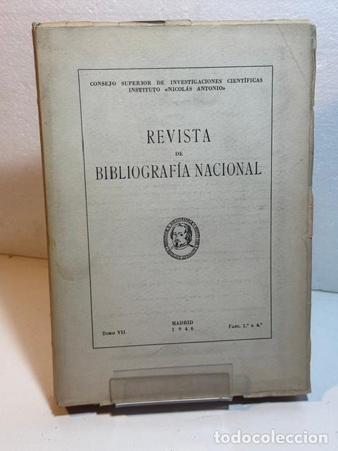 Libros: REVISTA DE BIBLIOGRAFIA NACIONAL TOMO VII FASCICULO 1&ordm; A 4&ordm; 1946