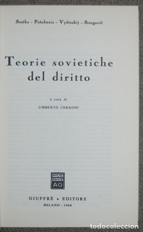 B&uuml;cher: TEORIE SOVIETICHE DEL DIRITTO. A cura di Umberto Cerroni - STUCKA - PASUKANIS - VYSINSKIJ - STROGOVI