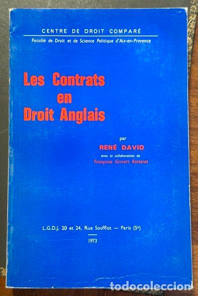 Libros: LES CONTRATS EN DROIT ANGLAIS - DAVID, Ren&eacute;