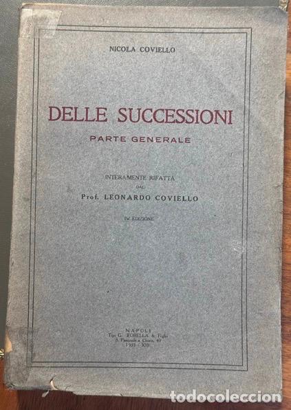 Libros: DELLE SUCCESSIONI. Parte generale - COVIELLO, Nicola