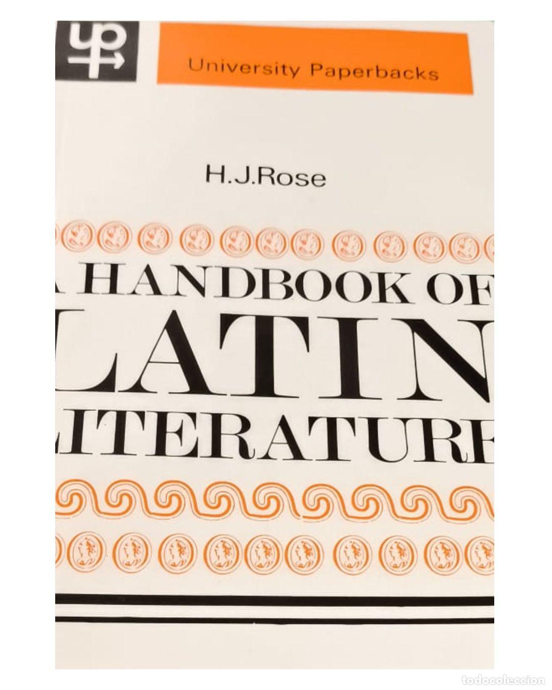 Libros: A handbook of latin literature - H.J Rose