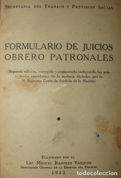 Livres: Juicios Obrero Patronales 1952 Miguel Ramirez Vazquez PLT
