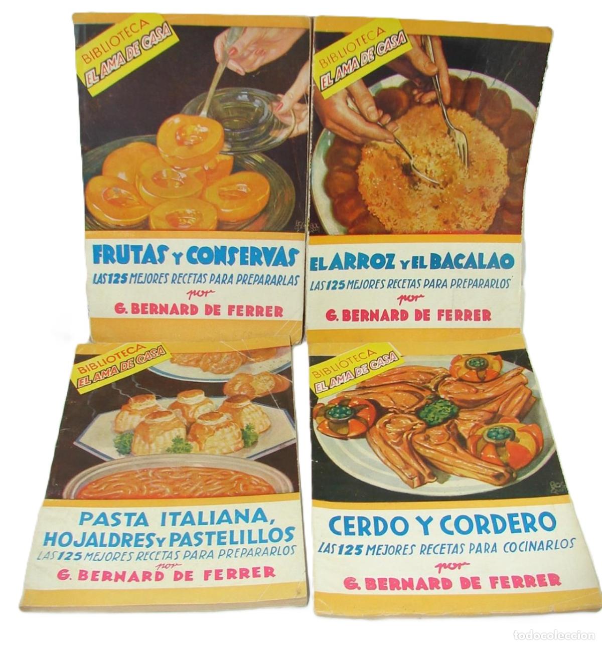 Livres: 4 Recetarios Antiguos 1958 Bernard De Ferrer Cocina Lnu