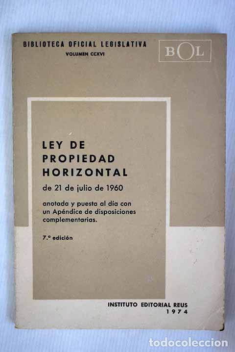 Libros: Ley de propiedad horizontal de 21-7-1960