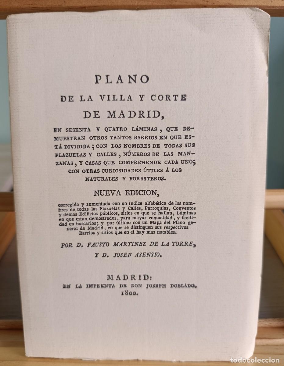 Libros: Plano de la Villa y Corte de Madrid, FASCIMIL EDICION DE 1800. AYUNTAMIENTO MADRID 1985 -