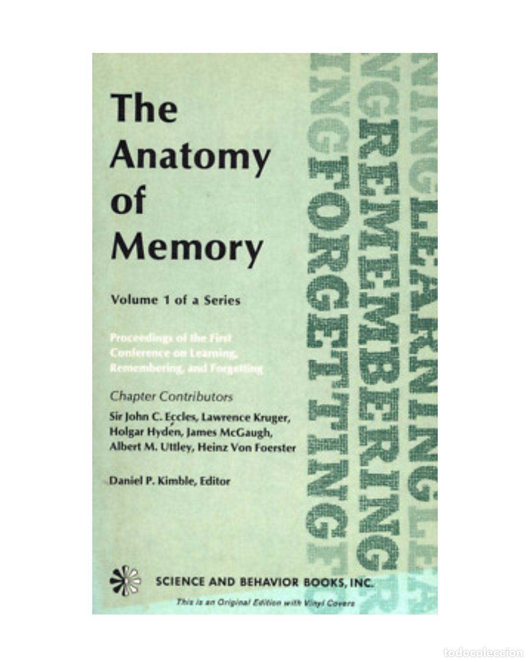 books: THE ANATOMY OF MEMORY - DANIEL KIMBLE