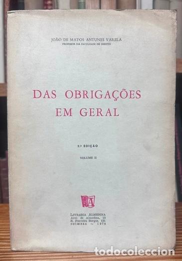 Livres: DAS OBRIGA&Ccedil;OES EM GERAL. Volume II - ANTUNES VARELA, Joao de Matos
