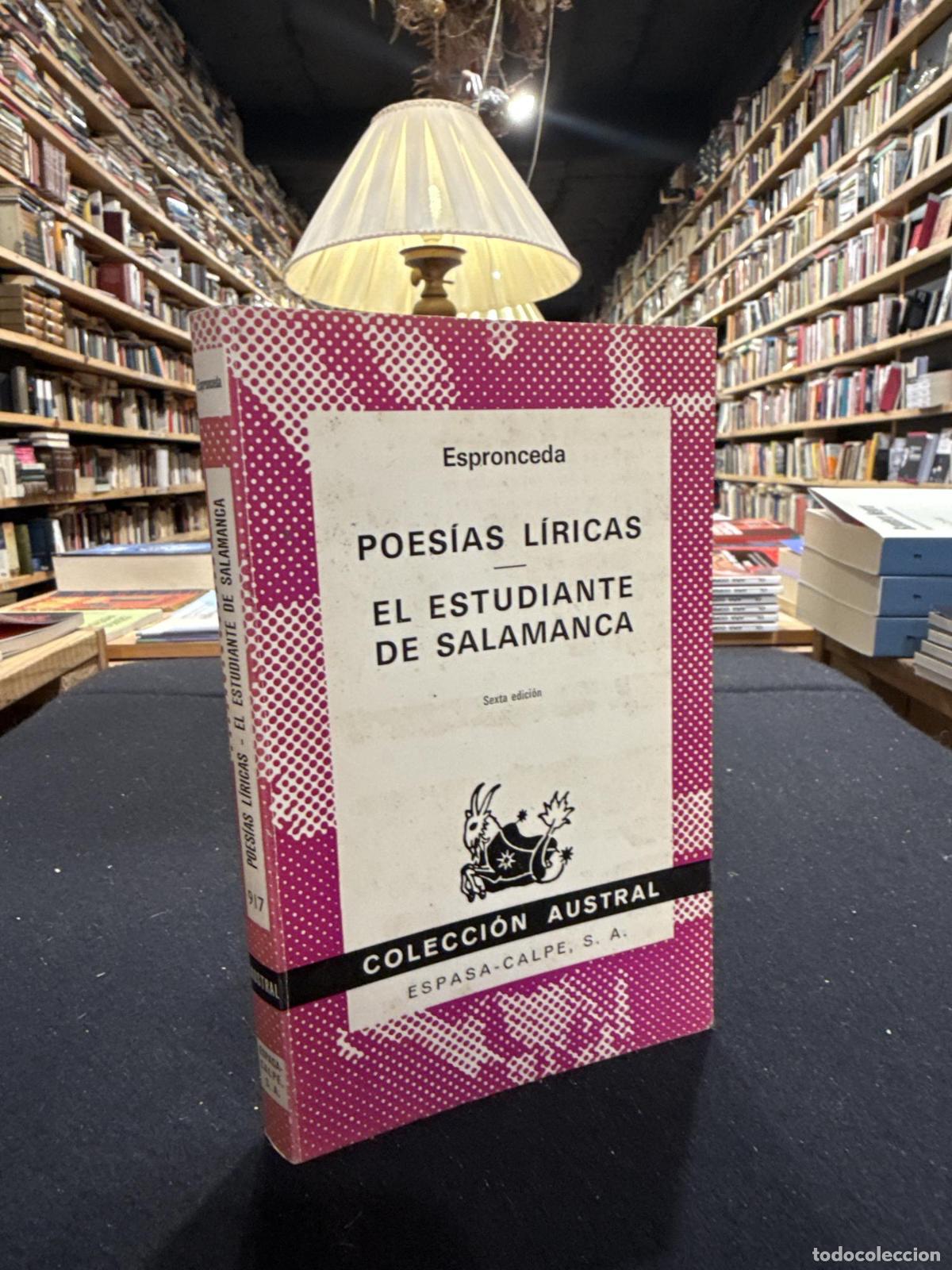 Libros: Poesias l&iacute;ricas. Estudiante de Salamanca - Jos&eacute; de Espronceda