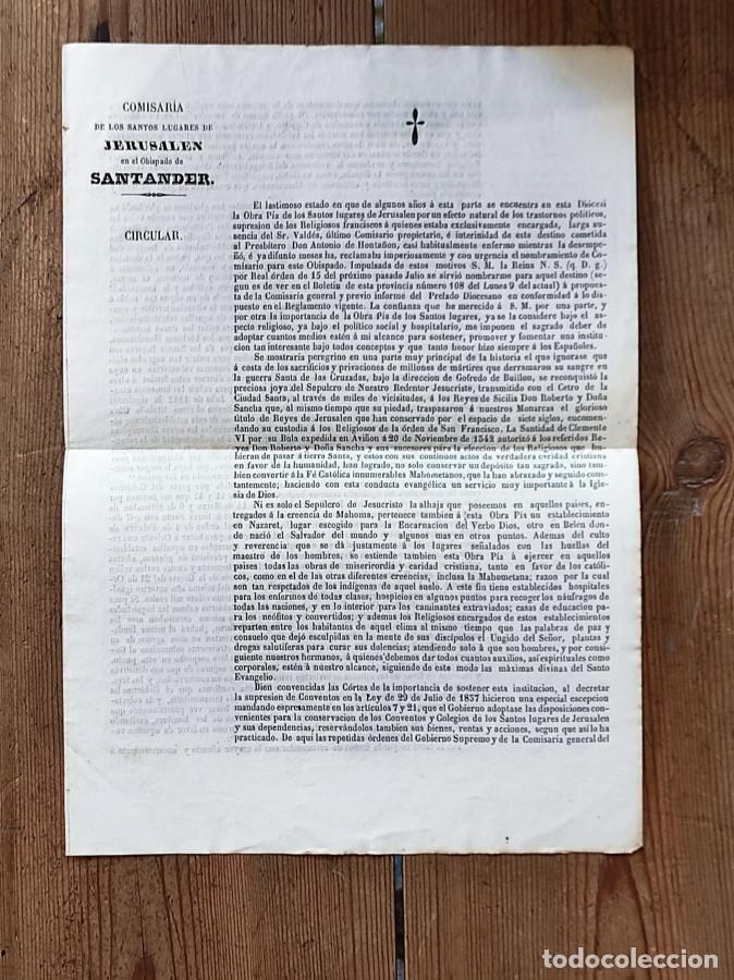 Libri di seconda mano: CIRCULAR. Comisar&iacute;a de los Santos Lugares de Jerusal&eacute;n en el obispado de Santander. -
